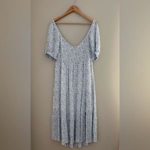 Abercrombie & Fitch Midi Dress Blue Print XLT
